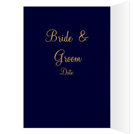 Het menu van de bruiloft blauw en gouden brocade k (Binnen (Links))