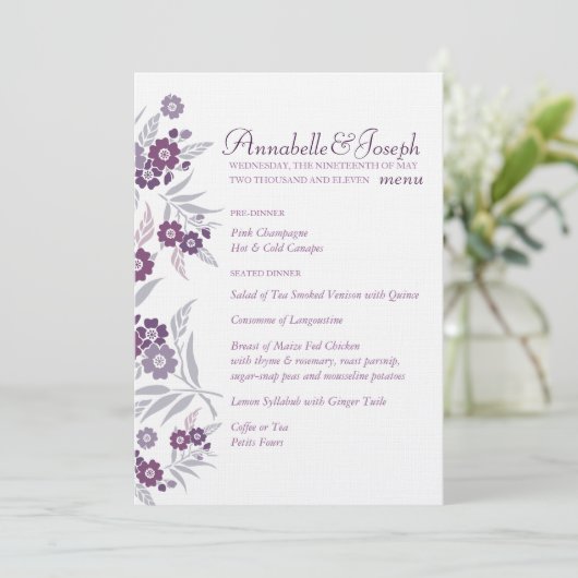 Het Menu van de bruiloft - Cherry Blossom (Staand voorkant)