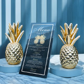Het Menu van de bruiloft Chic Gold Pineapple Coupl
