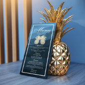 Het Menu van de bruiloft Chic Gold Pineapple Coupl