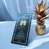 Het Menu van de bruiloft Chic Gold Pineapple Coupl