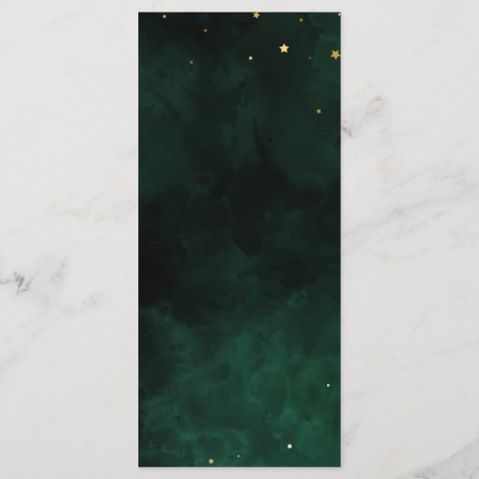 Het Menu van de bruiloft Donkergroen Magical Gold (Achterkant)