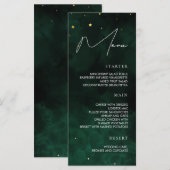 Het Menu van de bruiloft Donkergroen Magical Gold (Voorkant / Achterkant)
