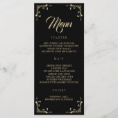 Het Menu van de bruiloft Elegant Deco Gold Retro B (Voorkant)