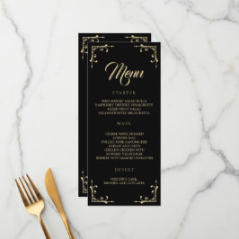 Het Menu van de bruiloft Elegant Deco Gold Retro B