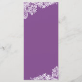 Het Menu van de bruiloft Elegant Lavender Paars La (Achterkant)