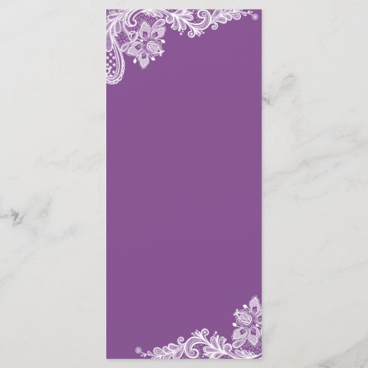 Het Menu van de bruiloft Elegant Lavender Paars La (Achterkant)