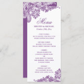 Het Menu van de bruiloft Elegant Lavender Paars La (Voorkant / Achterkant)