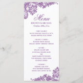 Het Menu van de bruiloft Elegant Lavender Paars La (Voorkant)
