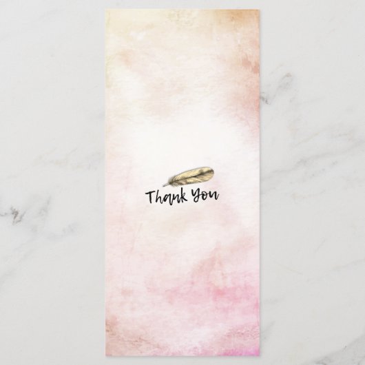 Het Menu van de bruiloft Elegant Waterverf Floral (Achterkant)