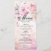 Het Menu van de bruiloft Elegant Waterverf Floral (Voorkant)