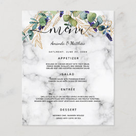 Het Menu van de bruiloft eucalyptus greenery marbl