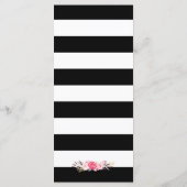 Het Menu van de bruiloft  Floral Black White Strip (Achterkant)