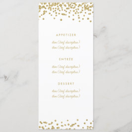 Het menu van de bruiloft Gold Faux Glitter Confett