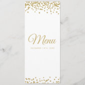 Het menu van de bruiloft Gold Faux Glitter Confett (Achterkant)