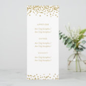 Het menu van de bruiloft Gold Faux Glitter Confett (Staand voorkant)