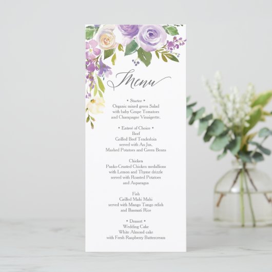 Het Menu van de bruiloft - het Menu van het Vrijge (Staand voorkant)