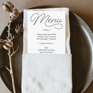 Het Menu van de bruiloft - het Menu van het Vrijge