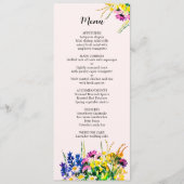 Het menu van de bruiloft met zomerbloemen (Voorkant)