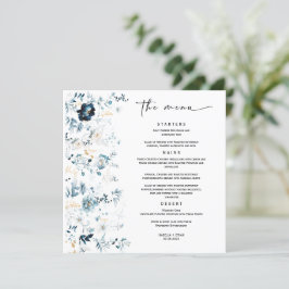 Het Menu van de bruiloft Navy Blue en Gold Sjabloo