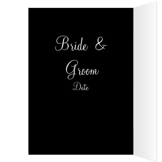 Het menu van de bruiloft rode roos op zwarte kaart (Binnen (Links))