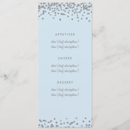 Het Menu van de bruiloft Zilver Faux Glitter Confe