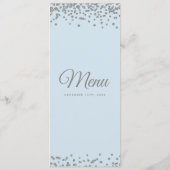 Het Menu van de bruiloft Zilver Faux Glitter Confe (Achterkant)