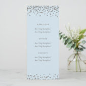 Het Menu van de bruiloft Zilver Faux Glitter Confe (Staand voorkant)