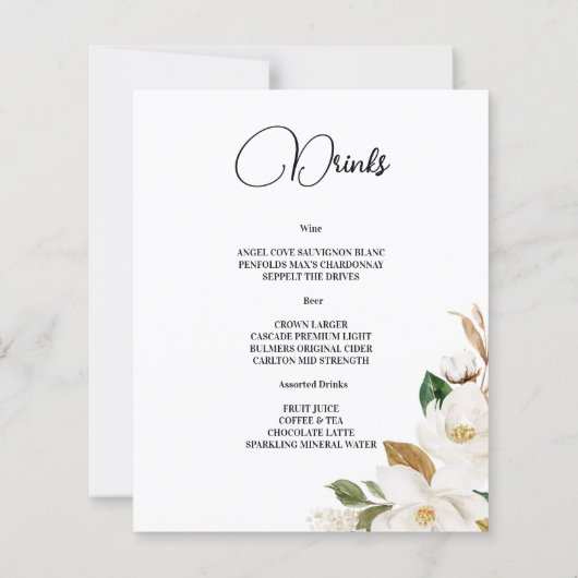 HET MENU VAN DE BUITENLANDSE WEDING. (Achterkant)