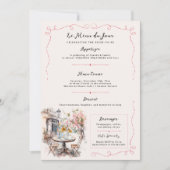 Het Menu van de Dag | Roze Café Bruidsfeest Kaart (Voorkant)