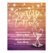 Het Menu van de Drink van de Handtekening van het 