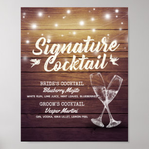 Het Menu van de Drink van de Handtekening van het Poster