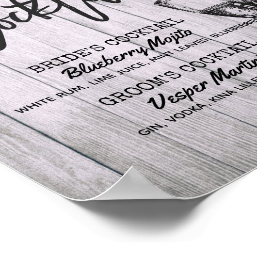 Het Menu van de Drink van de Handtekening van het  Poster (Hoek)