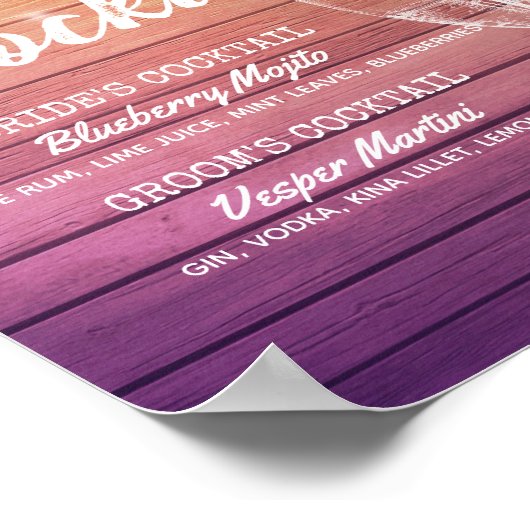 Het Menu van de Drink van de Handtekening van het  Poster (Hoek)