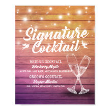 Het Menu van de Drink van de Handtekening van het 