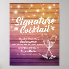 Het Menu van de Drink van de Handtekening van het  Poster