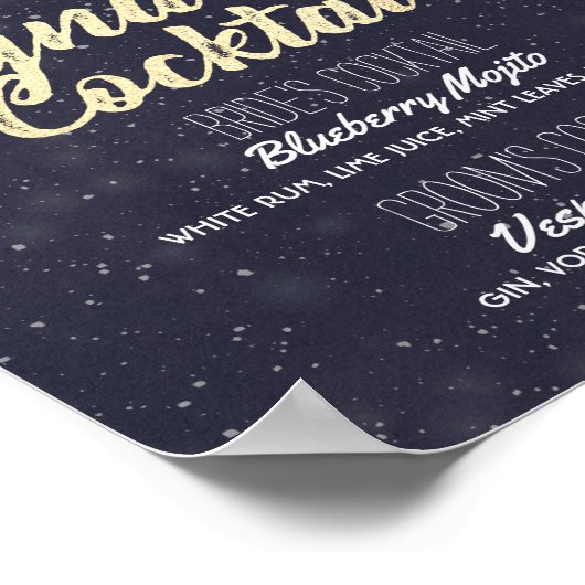 Het Menu van de Drink van de Handtekening van het  Poster (Hoek)