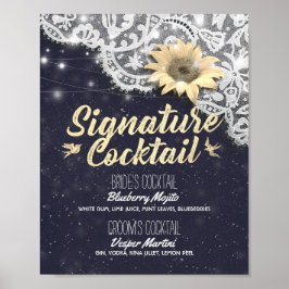 Het Menu van de Drink van de Handtekening van het  Poster