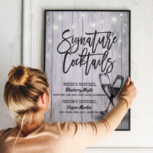 Het Menu van de Drink van de Handtekening van het Poster