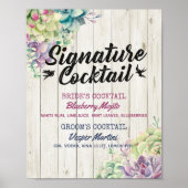 Het Menu van de Drink van de Handtekening van het  Poster (Voorkant)