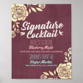 Het Menu van de Drink van de Weddenschap Burgundy Poster (Voorkant)