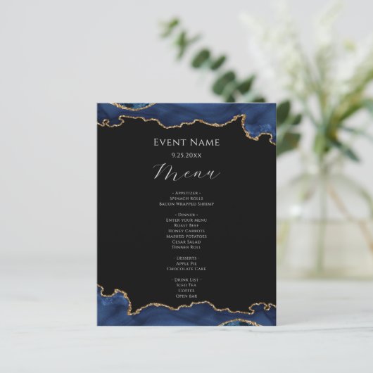 Het menu van de Gebeurtenis van de Begroting van d (Staand voorkant)