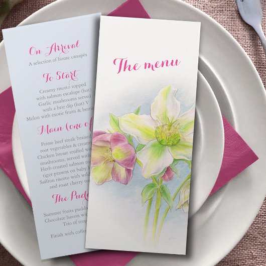 Het menu van de kunstbruiloft van Hellebore of van