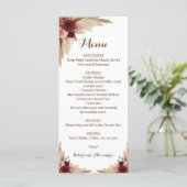 Het Menu van de Ontvangst van het huwelijk Pampas  (Staand voorkant)