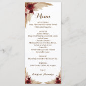 Het Menu van de Ontvangst van het huwelijk Pampas  (Voorkant)