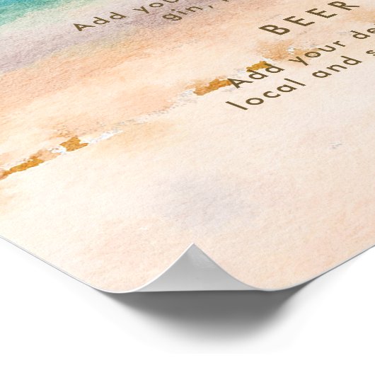 het menu van de tropische strandbruiloft poster (Hoek)