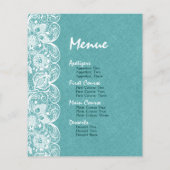 Het Menu van de weddenschap Blauwgroen-Groen Linen (Achterkant)