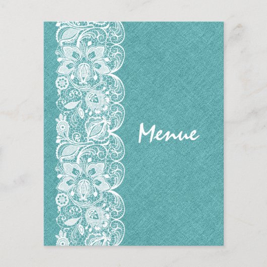 Het Menu van de weddenschap Blauwgroen-Groen Linen (Voorkant)