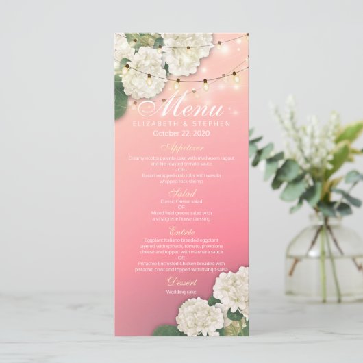 Het Menu van de weddenschap Hydrangeas Flowers Koo (Staand voorkant)