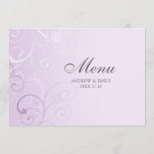 Het Menu van de Weddenschap lavender Swirls (Achterkant)